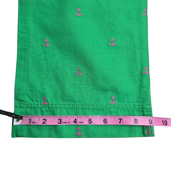 VTG Lilly Pulitzer Sz 6 Green Pink Anchor Palm Beach Fit Cotton Capri Pant - Picture 15 of 16